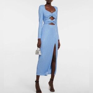 Self-Portrait Light Blue Long Sleeve Dress